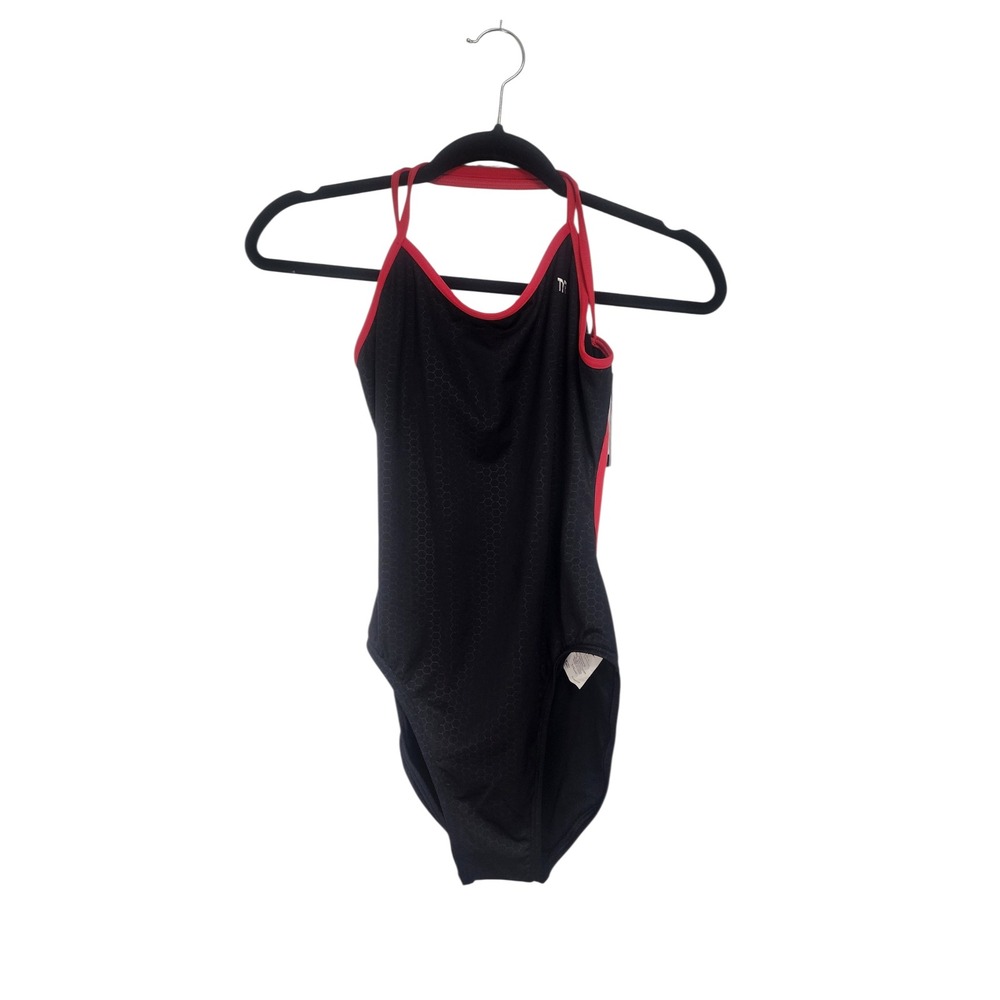 TYR Hexa Trinityfit Swimsuit Women Size 34 Black Red New